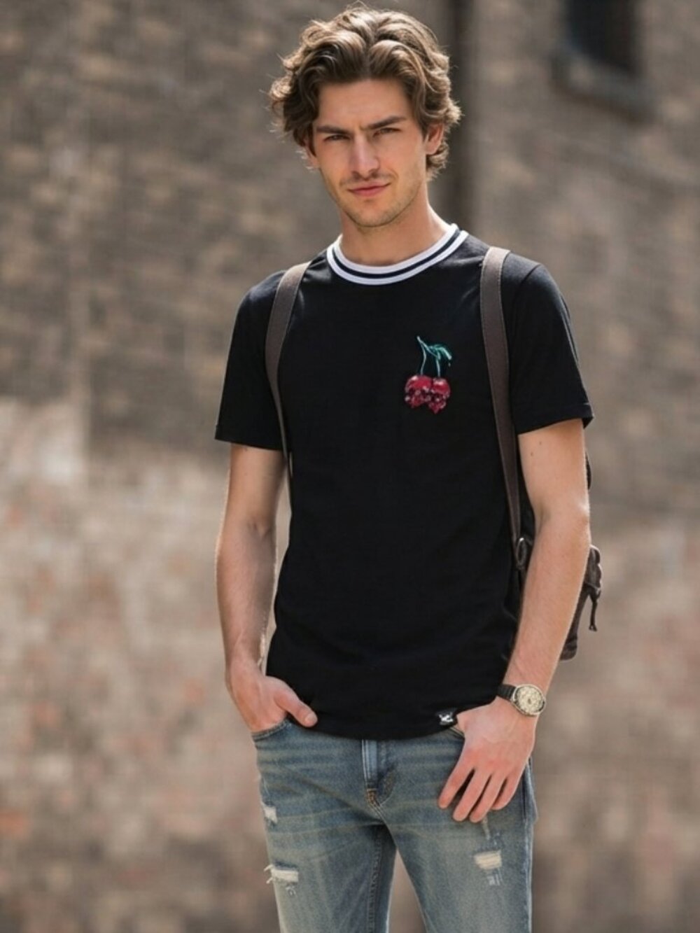 🖤Vintage Black Y2K WXYZ Skull Cherry Ringer Tee | 100% Cotton Small Unisex🍒💀